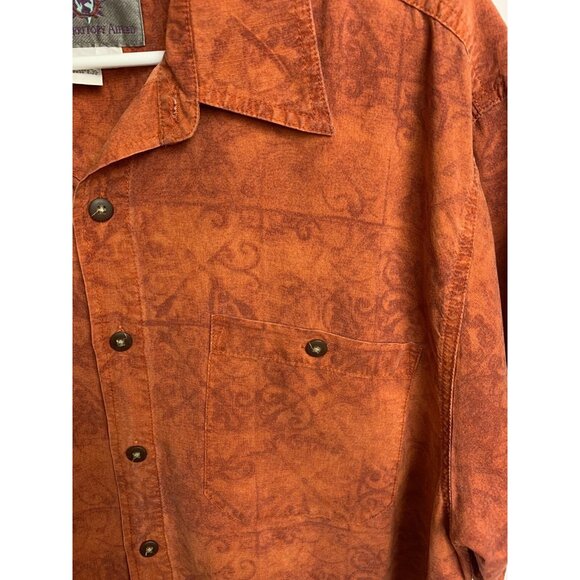 The Territory Ahead Mens Large Short Sleeve Button Up Tribal Colorful Aztec - Picture 4 of 7